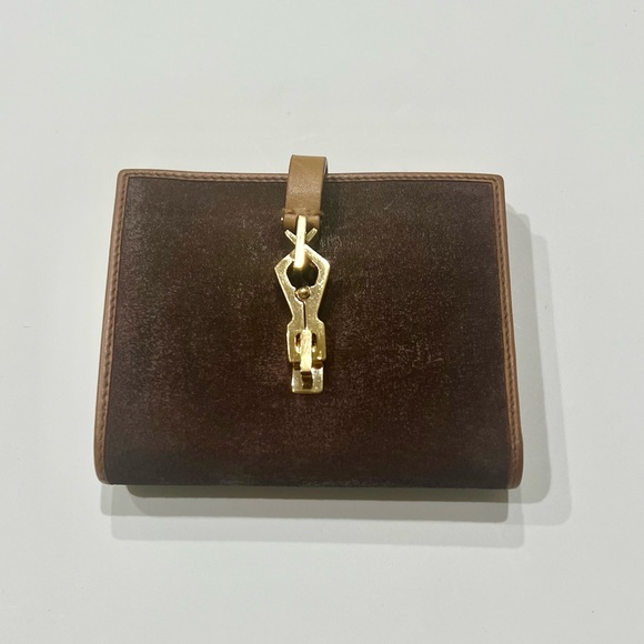 Vintage Gucci Jackie Brown suede bi fold wallet - Picture 1 of 16